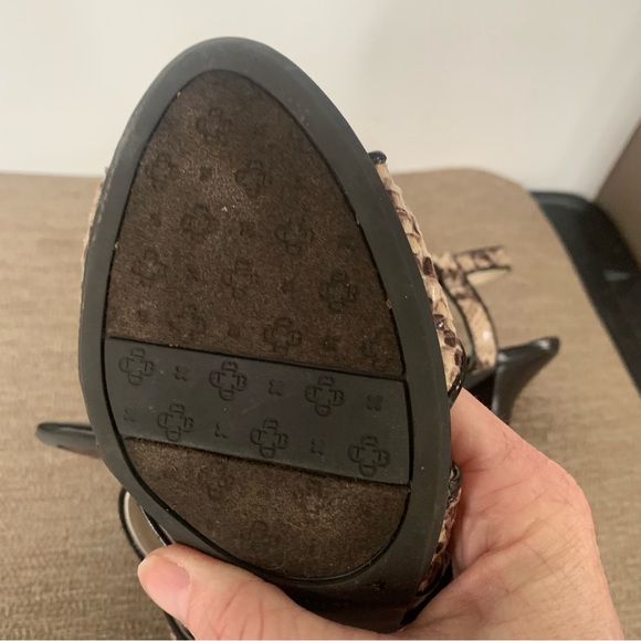 Etienne Aigner Snakeskin Heeled Sandals - Picture 12 of 12